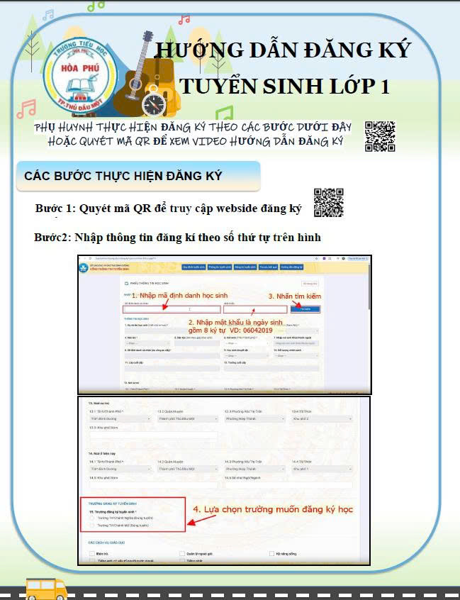 Hướng dẫn phụ huynh nộp hồ sơ trực tuyến năm học 2025 - 2026